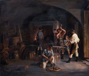 In The Smithery by Lavr Kuzmich Plakhov
