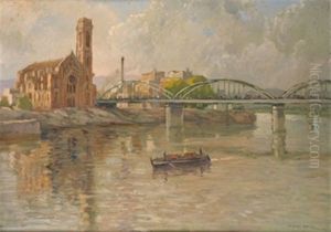 Rio Ebro A Su Paso Por Tortosa by Francisco Planas Doria
