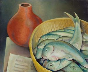Stillleben Mit Fischen by Viktor Planckh