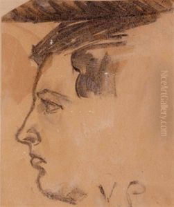 Jugendliches Selbstportrait Im Profil by Viktor Planckh