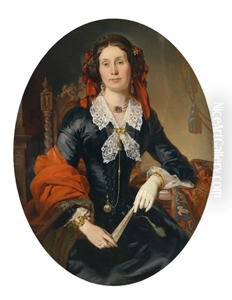 Bildnis Anna Reitter Geb. Lorenz (1815-1881) Mit Rotem Tuch - view 1