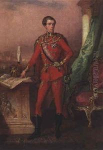 Kaiser Franz Joseph Als Ungarischer Husarengeneral, Im Hintergrund Die Gloriette by Josef Plank