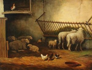 Untitled - Sheep Resting At Stable by Laurens Plas