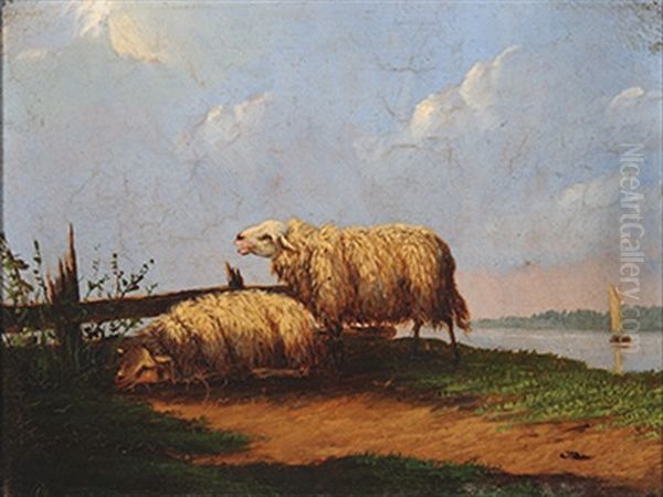 Sheep By The Water (+ Ewe With Two Lambs; 2 Works) - view 1