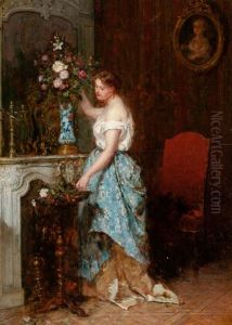 Arranging The Bouquet by Antoine Emile Plassan