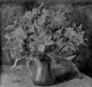 Feuerlilien Im Tonkrug by Anna Plate