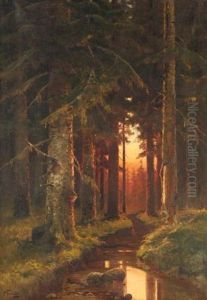 Woodland Sunrise by Semyon Sergeievich Platonov