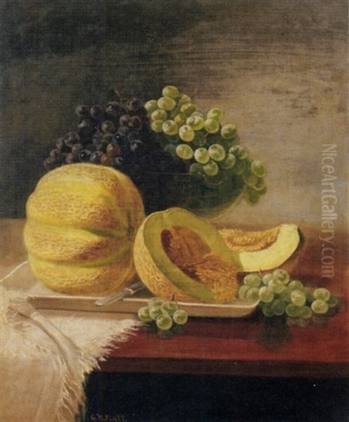 Still Life With Cantaloupe And Grapes - view 1