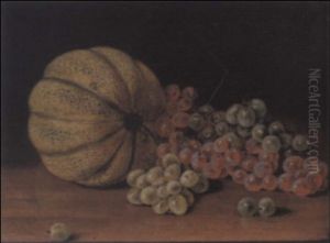 Still Life With Melon And Grapes by George W. Platt