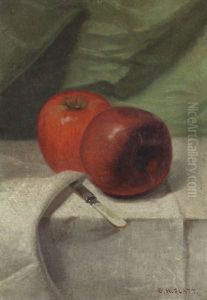 Still Life With Apples And Knife by George W. Platt