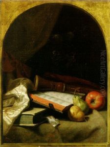 Still Life With Fruit, Books And Clarinet