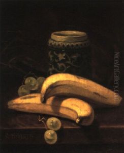 Still Life With Bananas, Grapes And Mug by George W. Platt