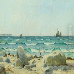 Coastal Scenery Withsailships by Einar Vilhelm Bogh