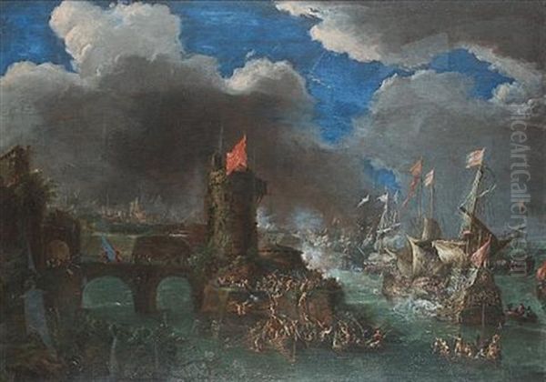 Soldiers Defending A Coastal Town From Enemy Ships - view 1