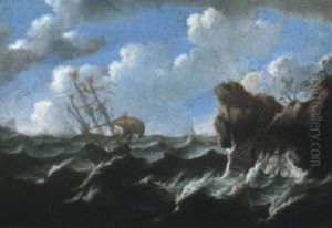 Ships Foundering On A Rocky Coast In A Storm
