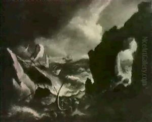Ships Floundering On A Stormy Sea