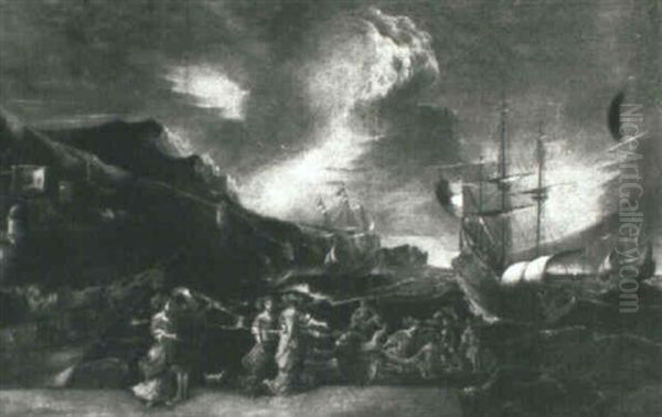 Shipping In Choppy Seas Near Shore - view 1