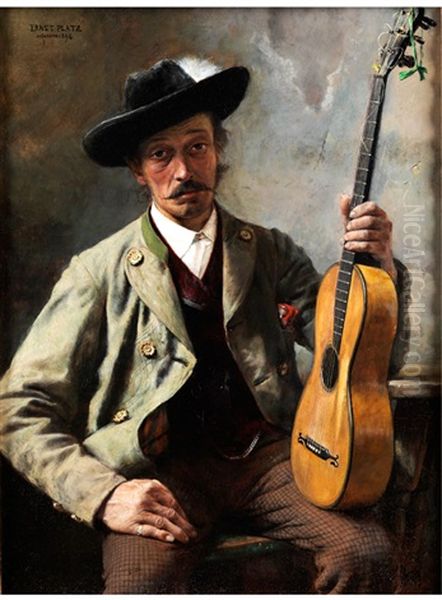 Oberbayerischer Bauer Mit Guitarre - view 1