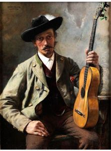 Oberbayerischer Bauer Mit Guitarre by Ernst Heinrich Platz