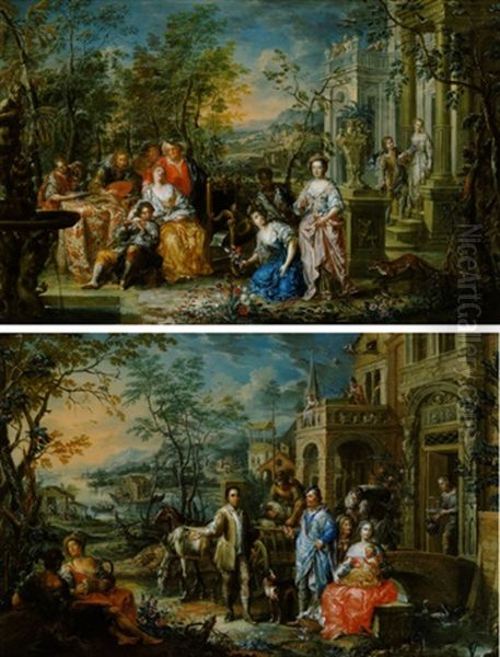 Musizierende Gesellschaft In Einem Schlosspark - view 1