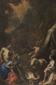 Diptychon: Moses Und Die Eherne Schlange & Moses Schlagt Wasser Aus Dem Felsen