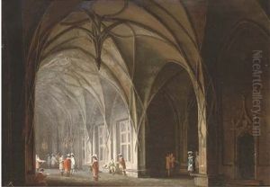 Cavaliers Conversing In A Gothic Atrium (+ A Prisoner In A Dungeon; Pair) Cavaliers Conversing In A Gothic Atrium (+ A Prisoner In A Dungeon; Pair)