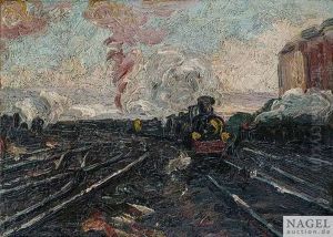 Ausfahrt Aus Dem Stuttgarter Bahnhof by Hermann Pleuer