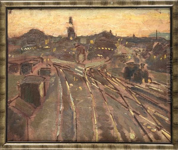 Stuttgarter Bahnhof Am Abend - view 1