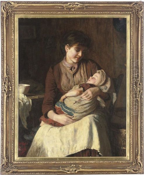 Mother With Sleeping Child In Her Arms - view 1