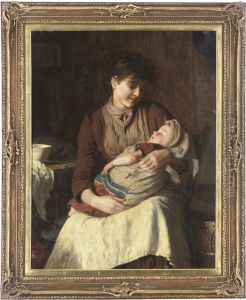 Mother With Sleeping Child In Her Arms by William Lockhart Bogle