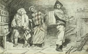 Interior Scene With Three Figures And A Fire by William Lockhart Bogle