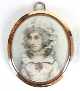 A Portrait Miniature Of A Young Lady