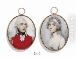 Lieutenant Colonel Henry William Toovey Hawley (1762-1803), In Army Uniform; With His Wife, Catherine, Nee Jepson; With A Pair Of Vases Painted With Identical Portraits by Andrew Plimer