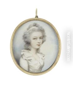 A Portrait Miniature Of A Lady