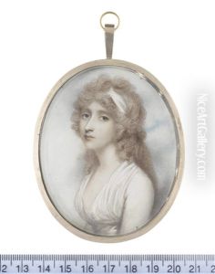 Mrs Anna Blackburn, Wearing A White Dress, Her Powdered Hair Partially Upswept And Dressed With A White Bandeau