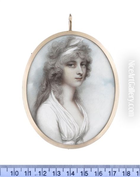Mrs Jane Marten (nee Nevinson) (1775-1809), Wearing White Dress And Fichu, Her Powdered Hair Dressed With A White Bandeau - view 1