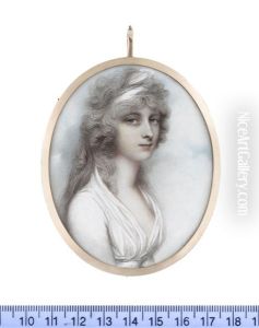 Mrs Jane Marten (nee Nevinson) (1775-1809), Wearing White Dress And Fichu, Her Powdered Hair Dressed With A White Bandeau