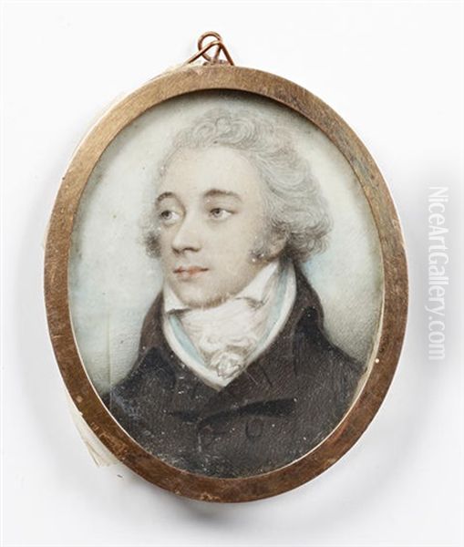 A Gentleman, Called Sir Thomas Hammond, Wearing Brown Coat, White Waistcoat, Mint Green Solitaire, White Chemise, Stock And Cravat, His Hair Powdered... - view 1