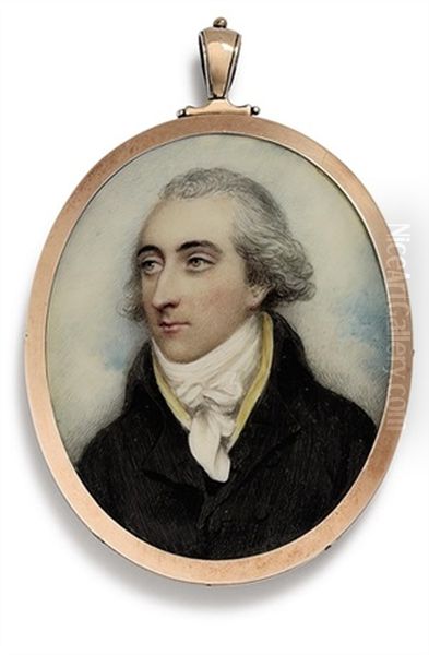 A Young Gentleman, In Black Coat, Buff Waistcoat, White Tied Cravat - view 1