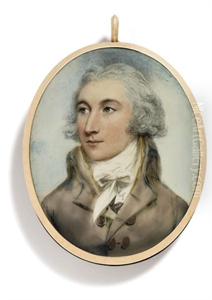 A Young Gentleman, In Mole-coloured Coat With Brass Buttons - view 1