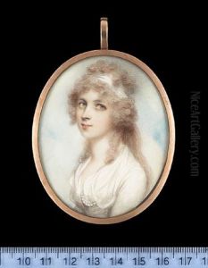 Anna Maria Graham Of Kinross House (later Mrs George Templer), Wearing White Dress With Strand Of Pearls Across Her Left Breast, A White Bandeau In Hair