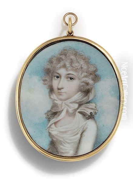 A Young Lady In White Muslin Dress With Van Dyck Collar - view 1
