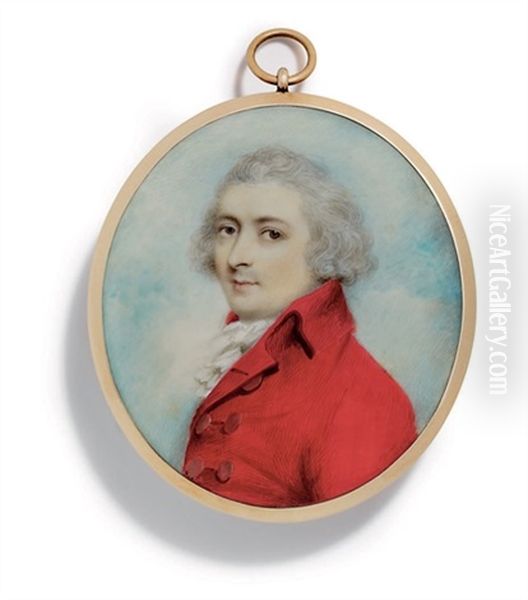 A Young Gentleman In Red Coat With Brass Buttons - view 1