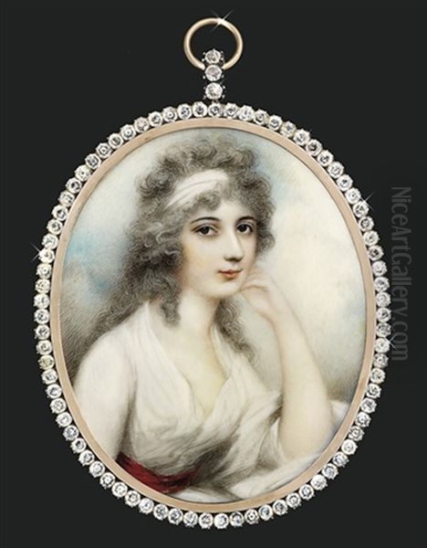 A Young Lady In White Muslin Day Dress - view 1