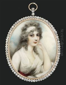 A Young Lady In White Muslin Day Dress by Andrew Plimer