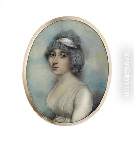A Young Lady In Low-cut White Dress