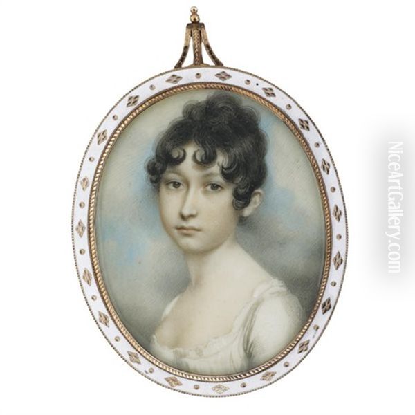 Portrait Of A Lady Wearing A White Dress - view 1