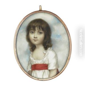 Portrait Of Miss Meliora Butter Wearing A White Dress And Red Sash