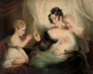 Portrait Of Mrs Amelia Henley Tyler With Her Children by Andrew Plimer