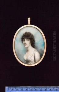 A Lady, Wearing White Dress, Her Hair Curled